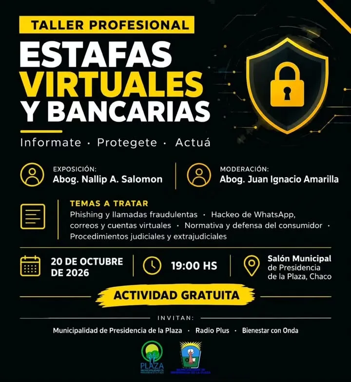 Taller profesional: estafas virtuales y bancarias